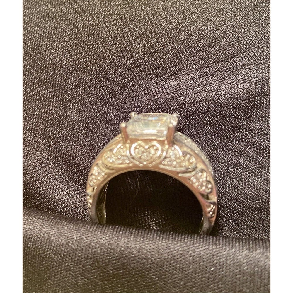 ❌sold❌KAY JEWELERS zirconia ACCENT STERLING SILVER COCKTAIL Wedding RING 6 1/2 - Picture 2 of 12